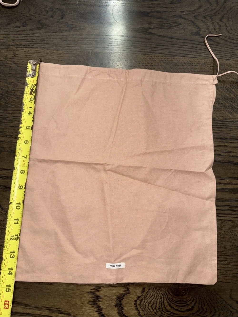 Miu Miu Dust Bag 14.5” X 13”  In Pink Gift Storage Pouch Drawstring